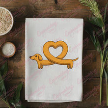 Heart Shaped Dachshund Dog Embroidery Design