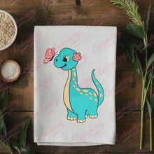 Dinosaur with Butterfly Embroidery Design