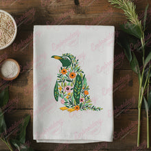 Beautiful Floral Penguin Embroidery Design
