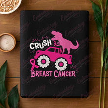 Crush Breast Cancer Dinosaur Monster Truck Embroidery Design
