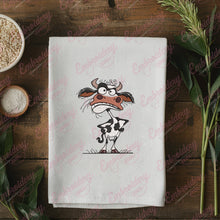 Whimsical Funny Cow Animal Embroidery Design