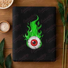 Green Fire Eye Embroidery Design