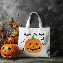 Halloween Pampkin Bat Embroidery Design