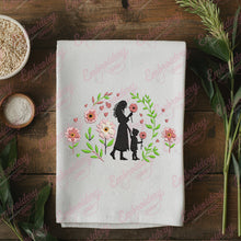 Mother and Child With Floral Embroidery Design