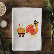 Pumpkin Express With Thanksgiving Turkey Embroidery Design