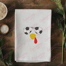 Turkey Face With Soccer Sunglasses Thanksgiving Embroidery Design