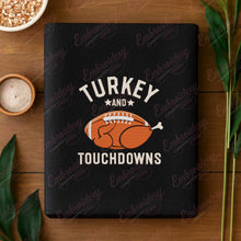 Turkey And Touchdowns Embroidery Design For Thanksgiving