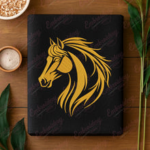 Golden Horse Head Embroidery Design