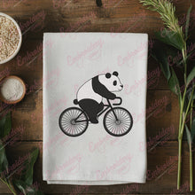 Cute Panda Riding Bicycle Embroidery Design