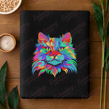 Colorful Splashes Cat Embroidery Design
