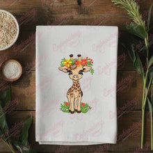 Floral Giraffe Embroidery Design