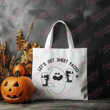 Let's Get Sheet Faced Halloween Embroidery Design