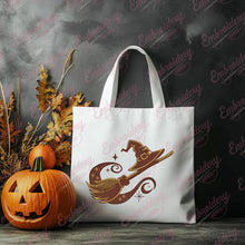 Halloween Broom Witch Hat Embroidery Design