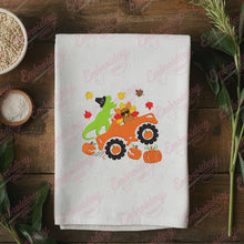 Dino & Turkey's Fall Ride Monster Truck Thanksgiving Embroidery Design