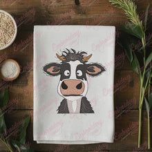 Cartoon Cow Head Embroidery Design