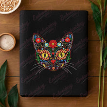 Artistc Floral Cat Head Embroidery Design