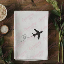 Airplane Love Embroidery Design