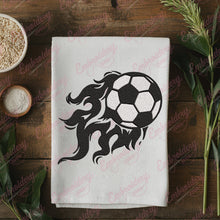 Soccer Ball on Fire Embroidery Design