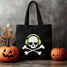 Halloween Skull With Headphone Embroidery Design
