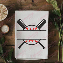 Baseball Split Name Frame Embroidery Design