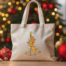 Lighting Dog Christmas Tree Embroidery Design
