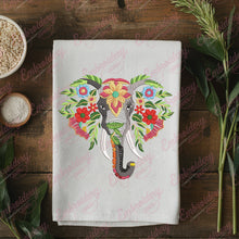 Elephant With Flowers Embroidery Design