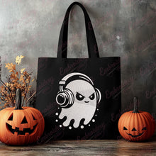 Halloween Ghost With Headphones Embroidery Design