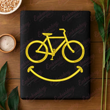 Happy Cycling or Bicycle and Smile Embroidery Design