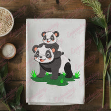 Cute Mother And Baby Panda Embroidery Design