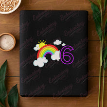 Rainbow Birthday Number 6 Embroidery Design