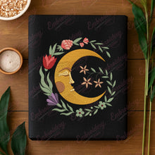 Botanical Moon Face Embroidery Design