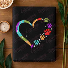 Heart Shape Paw Embroidery Design