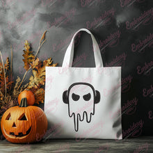 Melting Music Ghost Halloween Embroidery Design