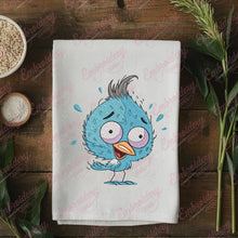 Crazy Fluffy Blue Bird Embroidery Design