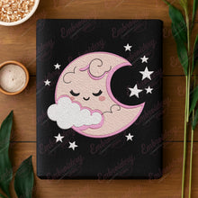 Moon With Star Embroidery Design