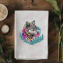 Colorful Wolf Face Embroidery Design