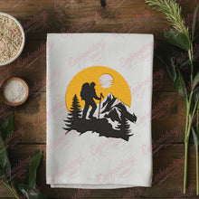 Hiker Admiring Sunset Hiking Embroidery Design