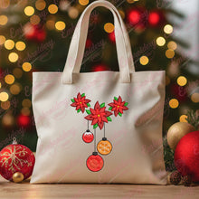 Christmas Poinsettia And Ornaments Embroidery Design