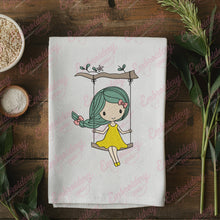 Girl On Swing Machine Embroidery Design