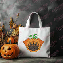 Pug Pumpkin Dog Halloween Costume Embroidery Design