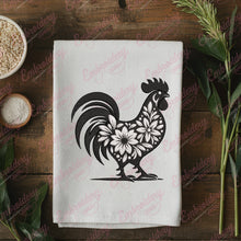 Floral Rooster Embroidery Design