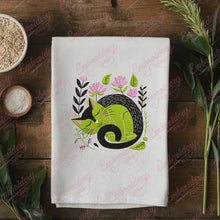 Floral Sleeping Cat Machine Embroidery Design