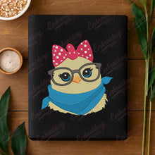 Cute Chicken Wearing Glasses Embroidery Design