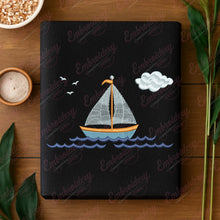 Cartoon Sailboat Machine Embroidery Design