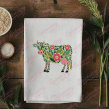 Beautiful Floral Cow Embroidery Design