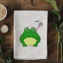 Oh Shit! Frog Eats Fly Embroidery Design