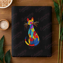 Colorful Kitten Cat Embroidery Design