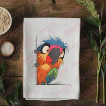 Colorful Peeking Parrot Embroidery Design