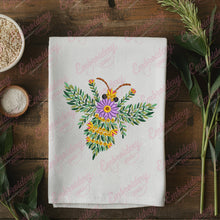 Beautiful Floral Bee Embroidery Design