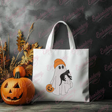 Ghost With Cat Halloween Embroidery Design